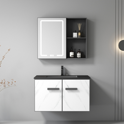 Dulap cu oglinda din aluminiu, LED, functie antiaburire, 55x60x11 cm