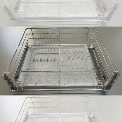 Scurgător vase cromat – culisabil amortizare 600 mm