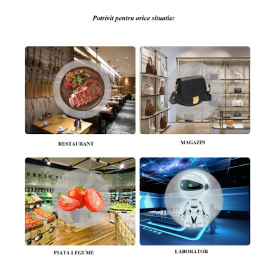 Holograma 3D cu 224 leduri, 42cm diametru, pentru reclame foto/video, control wireless, telecomanda - PD42-1